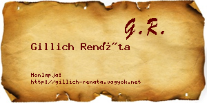 Gillich Renáta névjegykártya